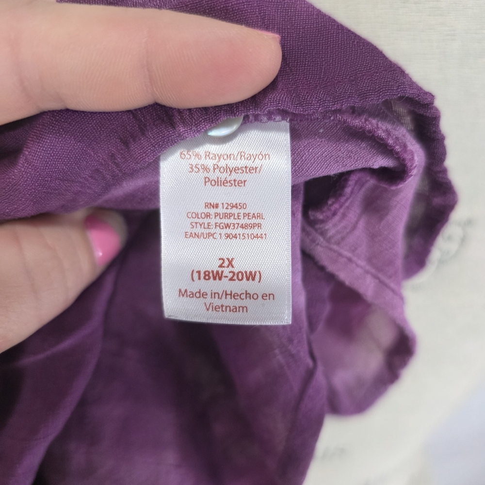 Faded Glory Tie-Dye Purple Sleeveless Blouse - Picture 6 of 7